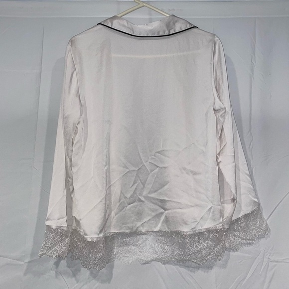 Victoria's Secret Robe Lace Trim Short Lounge Sleepwear Top Open Front Notched - Picture 5 of 6